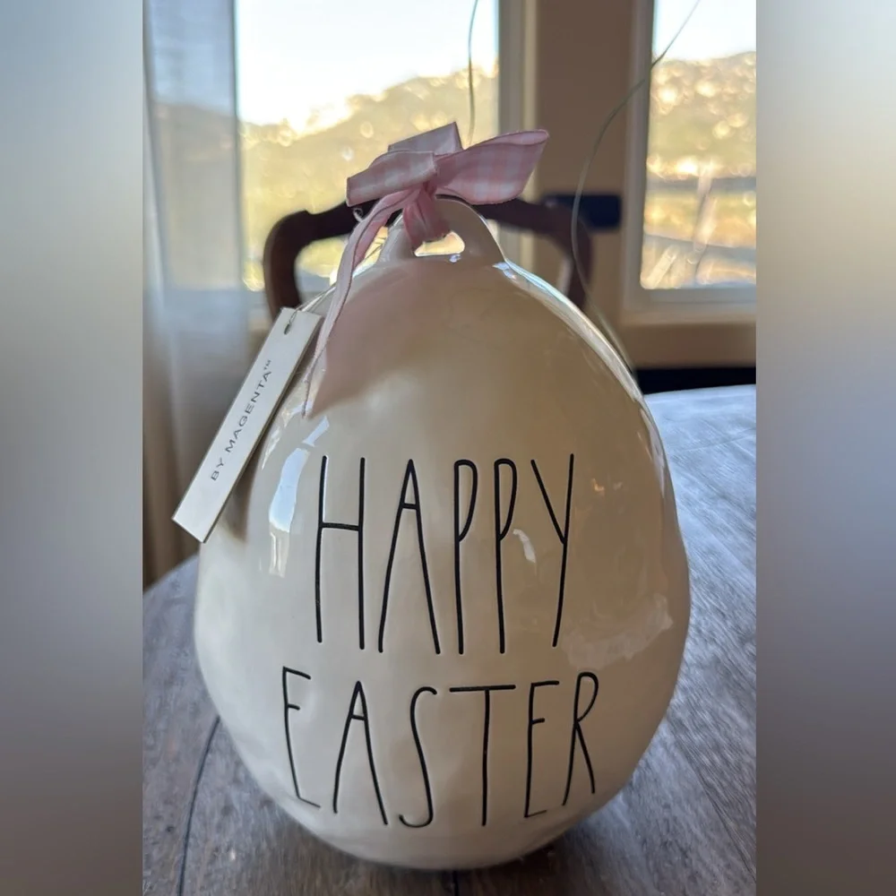 Rae Dunn Tabletop Easter Egg Hone Decor Farmhouse NWT Brunch “Happy Easter”